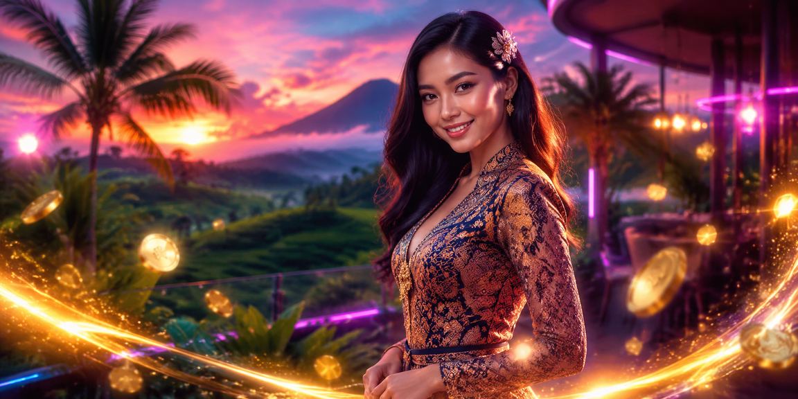 Bonus rebate dengan efek cahaya neon biru dan merah di latar malam Vietnam